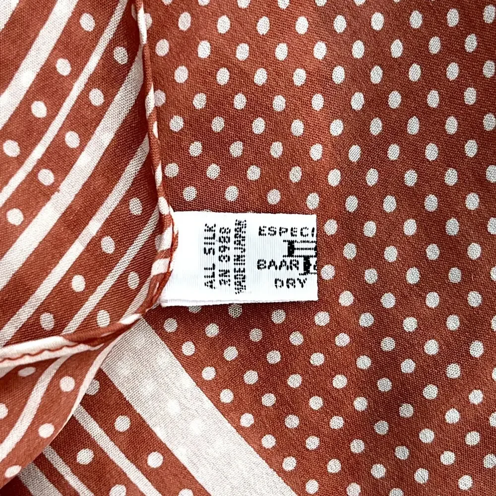 Vintage Classic Baar & Beards Inc 100% Silk Tie Scarf Retro Polka Dots Apples
